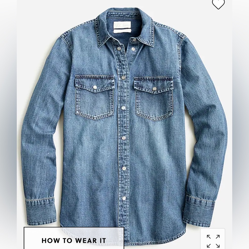 Jcrew Slim-fit chambray shirt - size 10